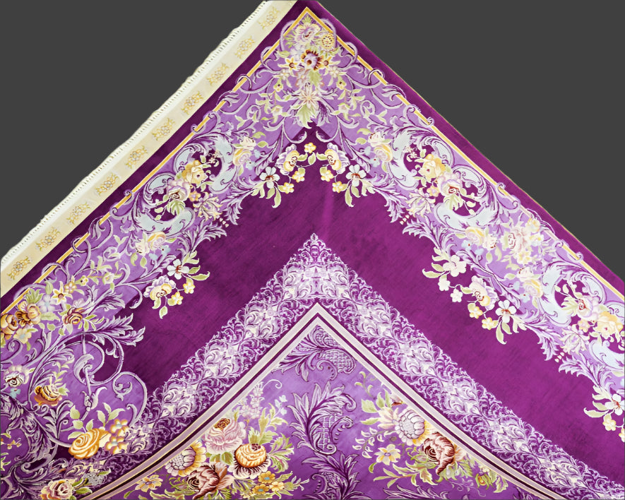 Luxury Purple Handmade Silk Carpet