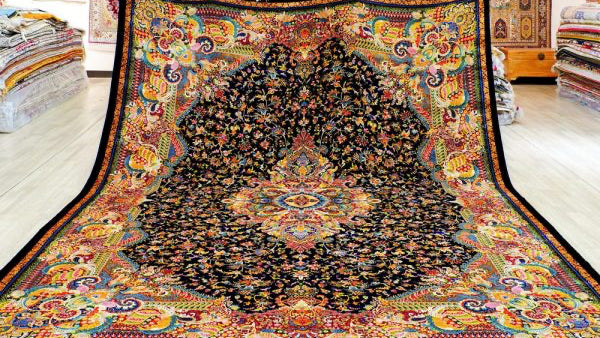 Persian Silk Carpet Large Handmade Silk Villa Living Room Carpet 9.84x13.12ft