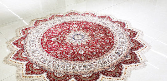 Kashmir Rug Pure Silk Round
