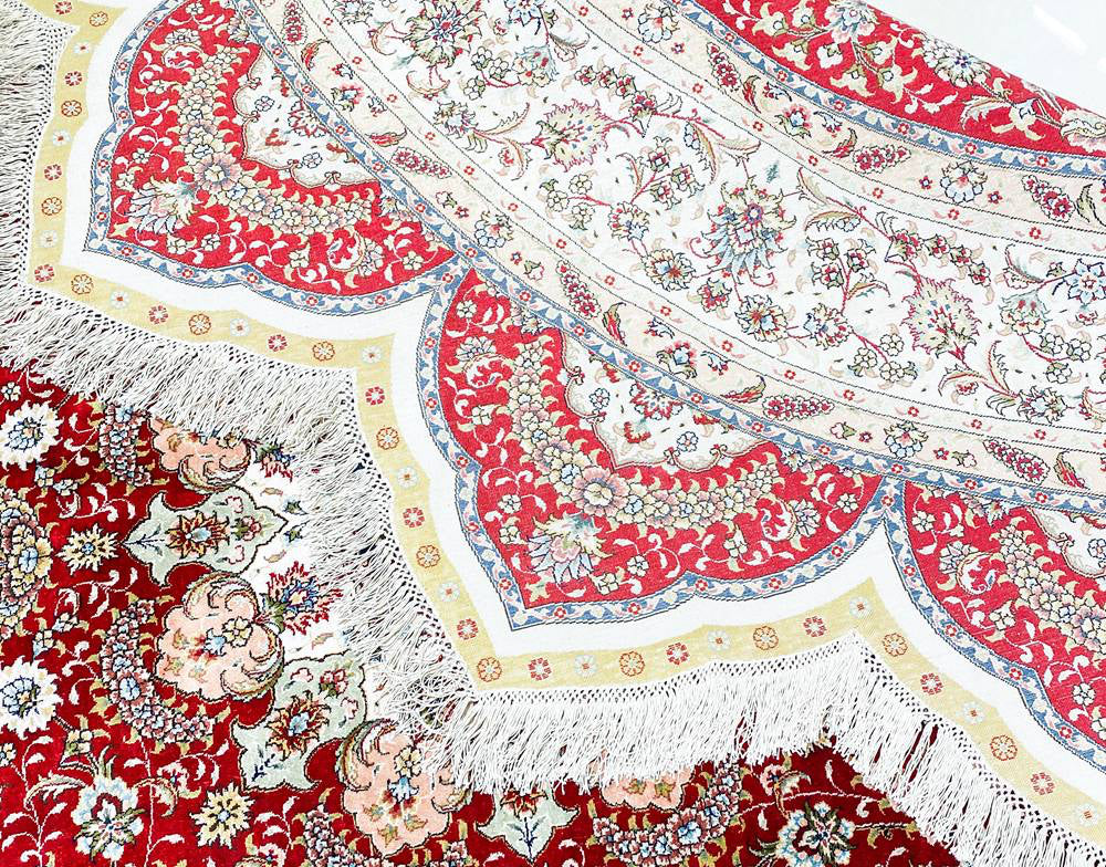 Kashmir Rug Pure Silk Round Carpet 