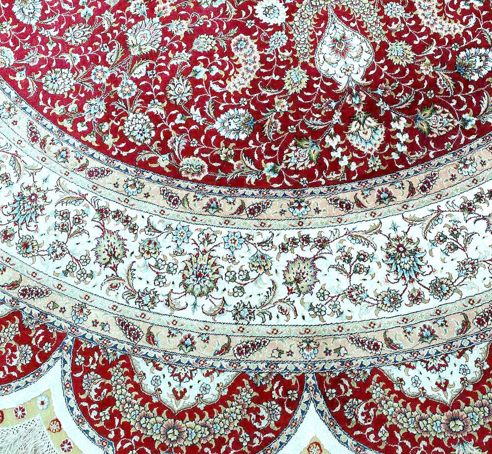 Kashmir Rug Pure Silk Round
