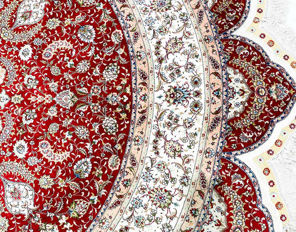 Kashmir Rug Pure Silk Round Carpet 