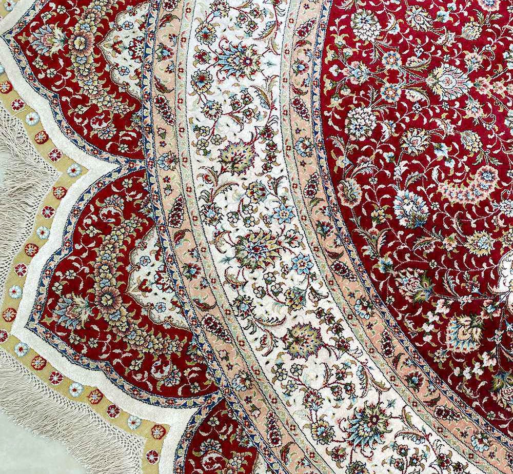 Kashmir Rug Pure Silk Round carpet 