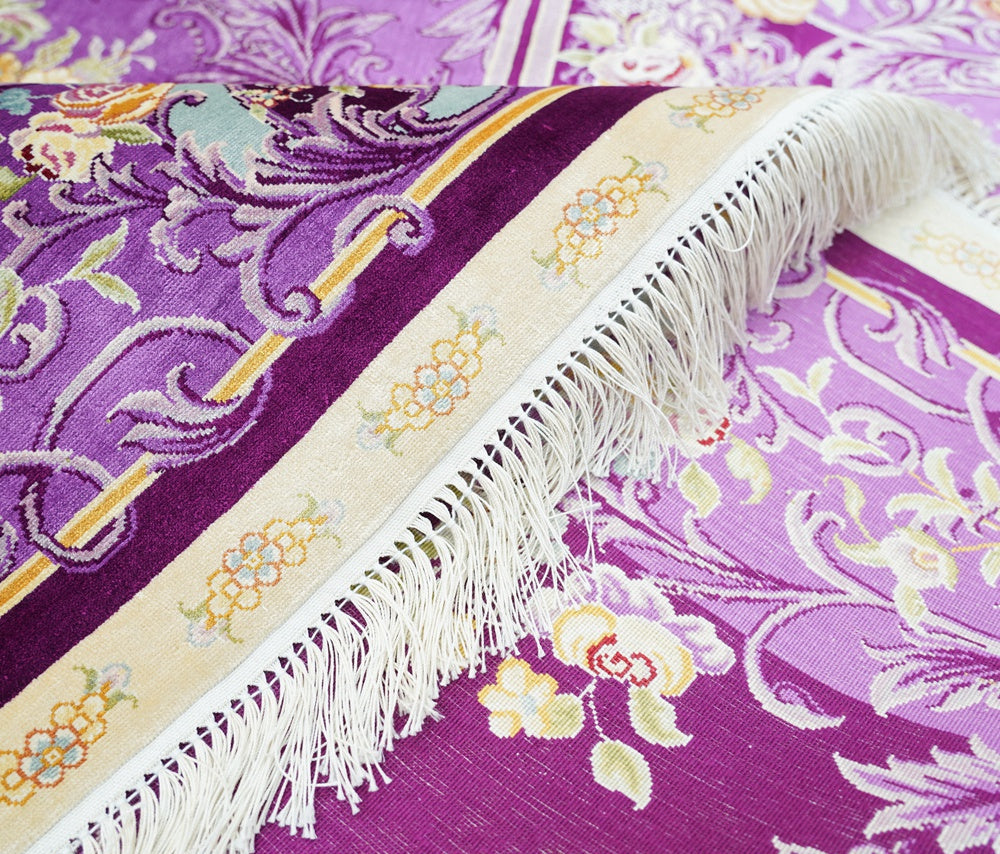 Luxury Purple Handmade Silk Carpet