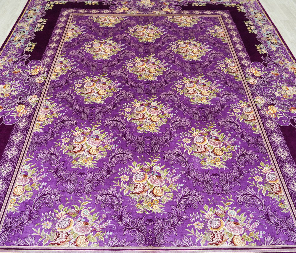 Luxury Purple Handmade Silk Carpet