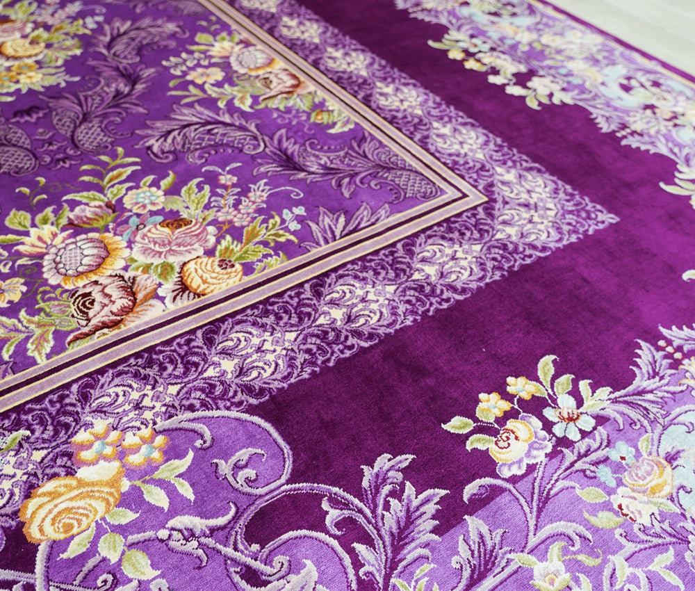 Luxury Purple Handmade Silk Carpet