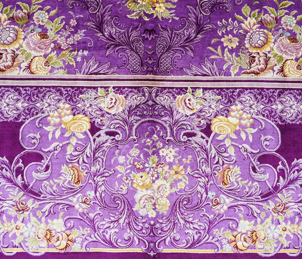 Luxury Purple Handmade Silk Carpet
