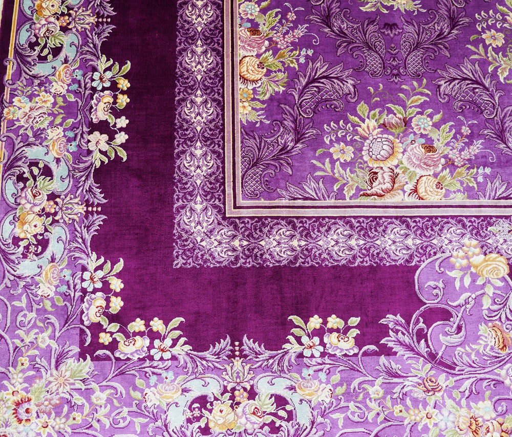 Luxury Purple Handmade Silk Carpet